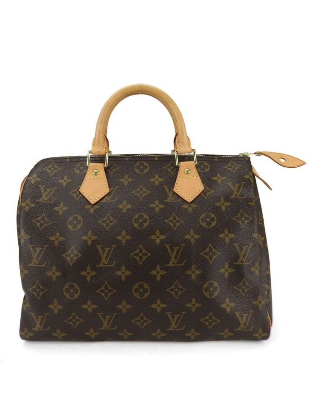 Louis Vuitton Speedy 30 Handbag Monogram Brown Gold Hardware